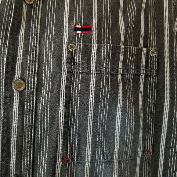 Vintage Bugle Boy Mens L Striped Button Up Front - Picture 2 of 6